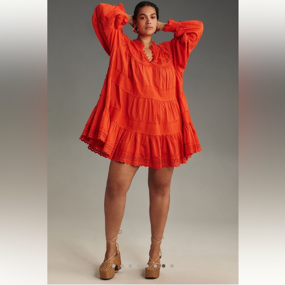 Maeve Long-Sleeve Lace Mini Dress - Picture 7 of 8